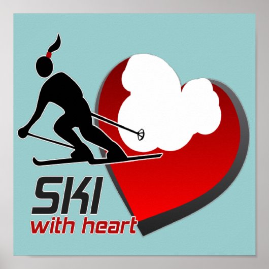 SKI MET HARTPOSTER POSTER (Voorkant)