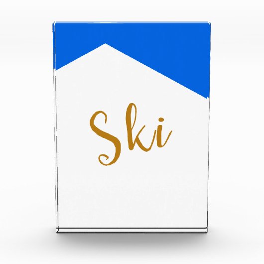 SKI Moderne Heldere Witte Berg Alpine Blue Sky Fotoblokken (Voorkant)