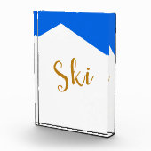 SKI Moderne Heldere Witte Berg Alpine Blue Sky Fotoblokken (Rechts)