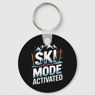 Ski-modus geactiveerd Skiën Winter Bergreis Sleutelhanger