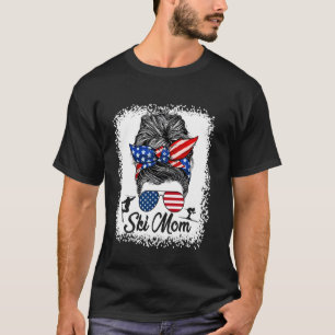 Ski Moeder Wanordeuze USA Vlag Bril 4 juli Pat T-shirt