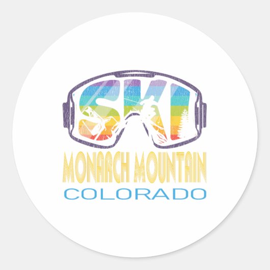 Ski Monarch Mountain Colorado Skivakantie Ronde Sticker (Voorkant)