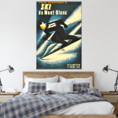 Ski Mont Blanc 1951 Frans Skiing Canvas Afdruk (Insitu (Slaapkamer))