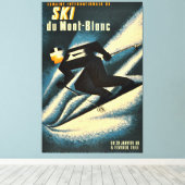 Ski Mont Blanc 1951 Frans Skiing Canvas Afdruk (Insitu (Houten vloer))