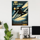 Ski Mont Blanc 1951  Poster van het Franse kiemen (Thuiskantoor)