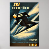 Ski Mont Blanc 1951  Poster van het Franse kiemen (Voorkant)