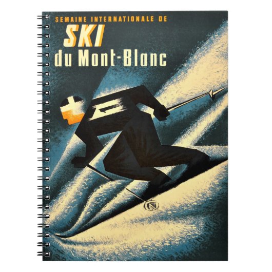 Ski Mont Blanc 1951 Poster van het Franse kiemen Notitieboek (Voorkant)