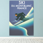 Ski Mont Blanc Frankrijk Canvas Afdruk (Insitu (Houten vloer))