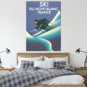 Ski Mont Blanc Frankrijk Canvas Afdruk (Insitu (Slaapkamer))