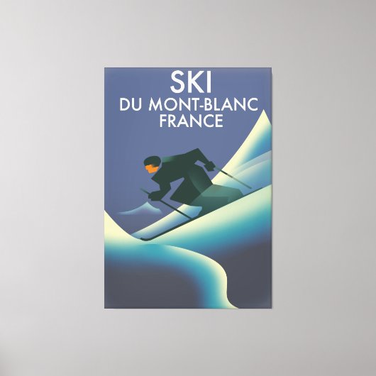 Ski Mont Blanc Frankrijk Canvas Afdruk (Voorkant)