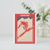  Ski Montana Resort Showdown Mountain Briefkaart (Staand voorkant)