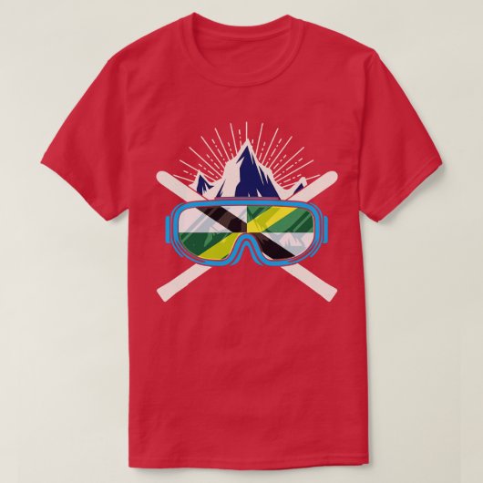 Ski Monterey California Flag Skiing Skier Winter S T-shirt (Design voorkant)