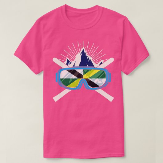 Ski Monterey California Flag Skiing Skier Winter S T-shirt (Design voorkant)