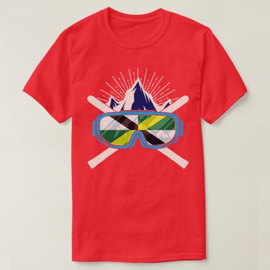 Ski Monterey California Flag Skiing Skier Winter S T-shirt (Design voorkant)