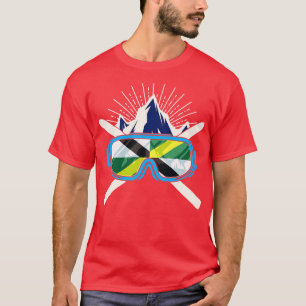 Ski Monterey California Flag Skiing Skier Winter S T-shirt