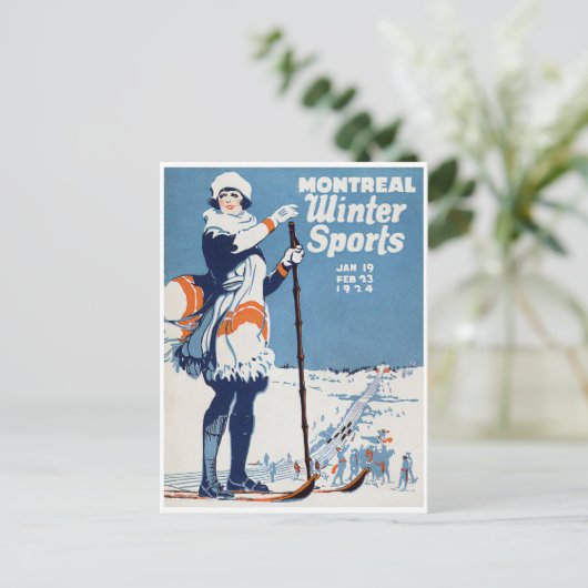 Ski Montreal Canada Wintersport Briefkaart (Staand voorkant)