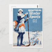 Ski Montreal Canada Wintersport Briefkaart (Voorkant / Achterkant)