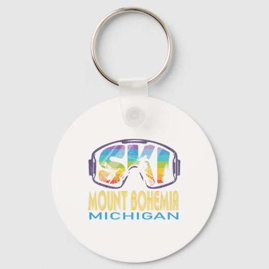 Ski Mount Bohemia Michigan Skiing Vacation Sleutelhanger (Voorkant)