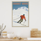  Ski Mount Hood retro reisposter Poster (Keuken)