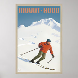  Ski Mount Hood retro reisposter Poster
