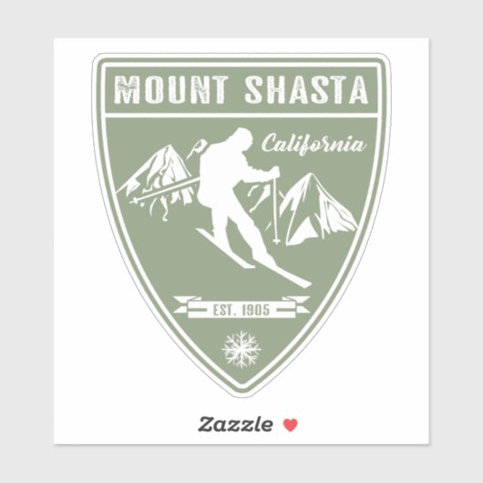 Ski Mount Shasta California Sticker (Vel)