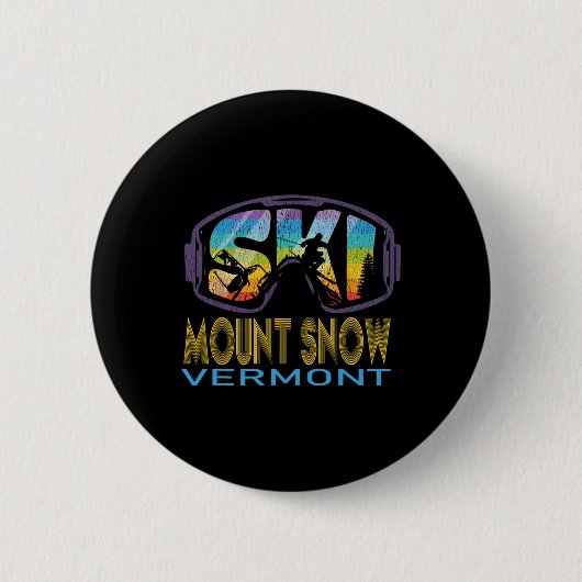 Ski Mount Snow Vermont Ski Vakantie  Ronde Button 5,7 Cm (Voorkant)