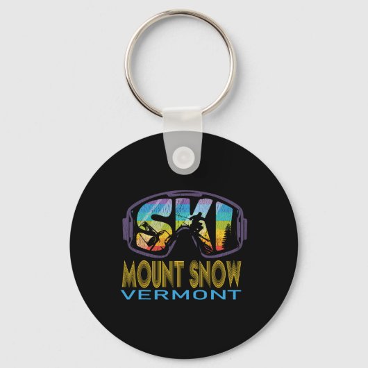 Ski Mount Snow Vermont Ski Vakantie Sleutelhanger (Voorkant)