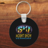 Ski Mount Snow Vermont Ski Vakantie Sleutelhanger (Voorkant)