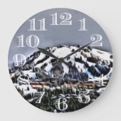 Ski Mountain Clock Grote Klok (Voorkant)