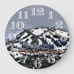 Ski Mountain Clock Grote Klok