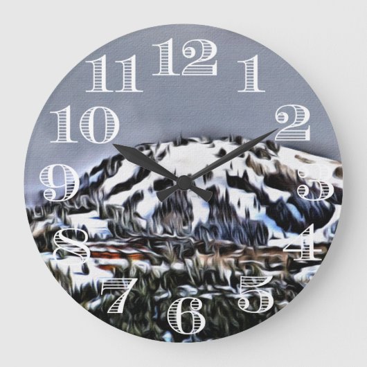 Ski Mountain Clock Grote Klok (Voorkant)