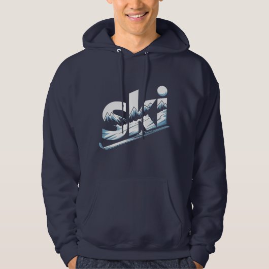 Ski Mountain Graphic Hoodie – Winter Adventure Ski (Voorkant)