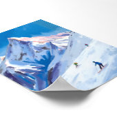 Ski Mountain Slopes Winter Watercolor Poster (Hoek)