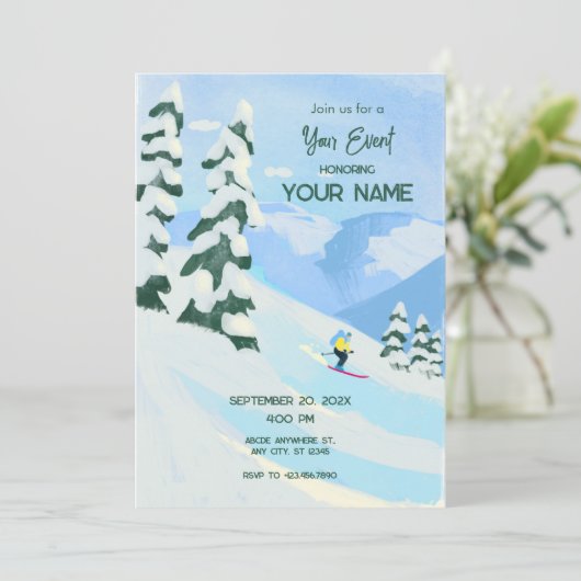 Ski Mountain sneeuw Kaart (Staand voorkant)