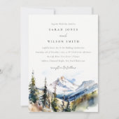 Ski Mountain Telluride Colorado Waterverf bruiloft Kaart (Voorkant)