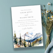 Ski Mountain Telluride Colorado Waterverf bruiloft Kaart