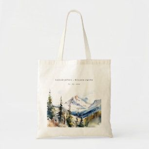Ski Mountain Telluride Colorado Waterverf bruiloft Tote Bag
