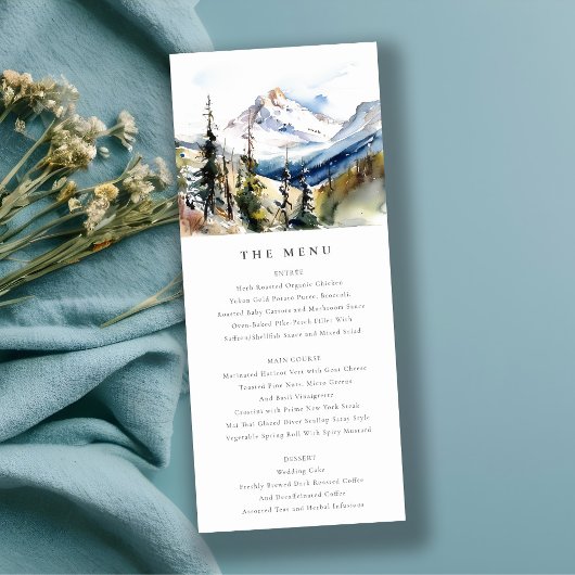 Ski Mountain Telluride Colorado Wedding Menu Kaart