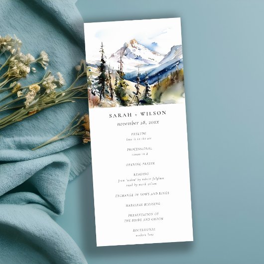 Ski Mountain Telluride Colorado Wedding Program Kaart