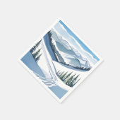 Ski Mountain Watercolor Servet (Hoek)