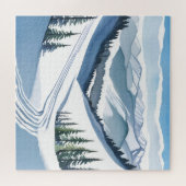 Ski Mountain Waterverf Legpuzzel (Horizontaal)