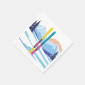 Ski Mountain Waterverf Winter Servet (Hoek)