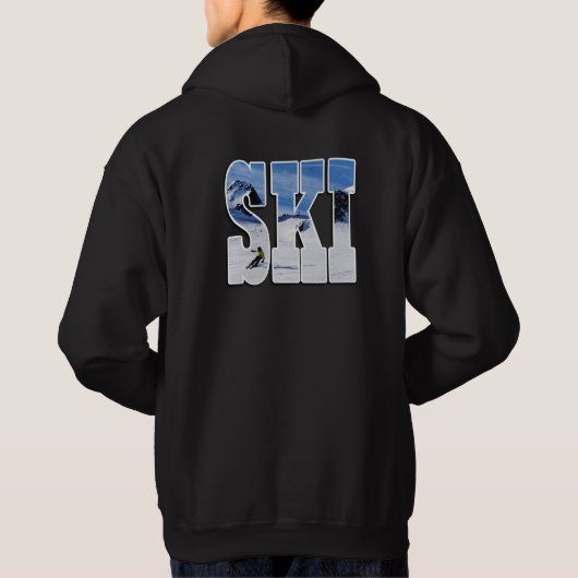 SKI Mountain Winter Sports Design Hoodie (Achterkant)