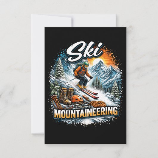 Ski Mountaineering Bedankkaart (Voorkant)