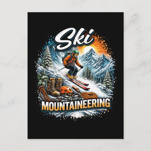 Ski Mountaineering Briefkaart (Voorkant)