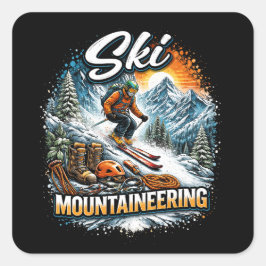 Ski Mountaineering Vierkante Sticker