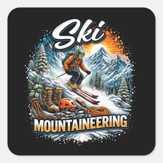 Ski Mountaineering Vierkante Sticker (Voorkant)