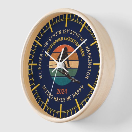 Ski Mt. Baker, Man - Geel Tekst (Hoek)