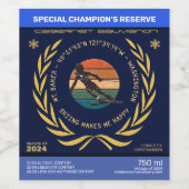 Ski Mt. Baker, Washington - Lady Skier Gele Tekst Wijn Etiket (Enkel label)