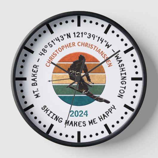 Ski Mt. Baker, Washington - Man Skier, Zwarte Teks (Voorkant)